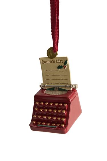 TYPEWRITER CHRISTMAS TREE ORNAMENT - Red by Zara