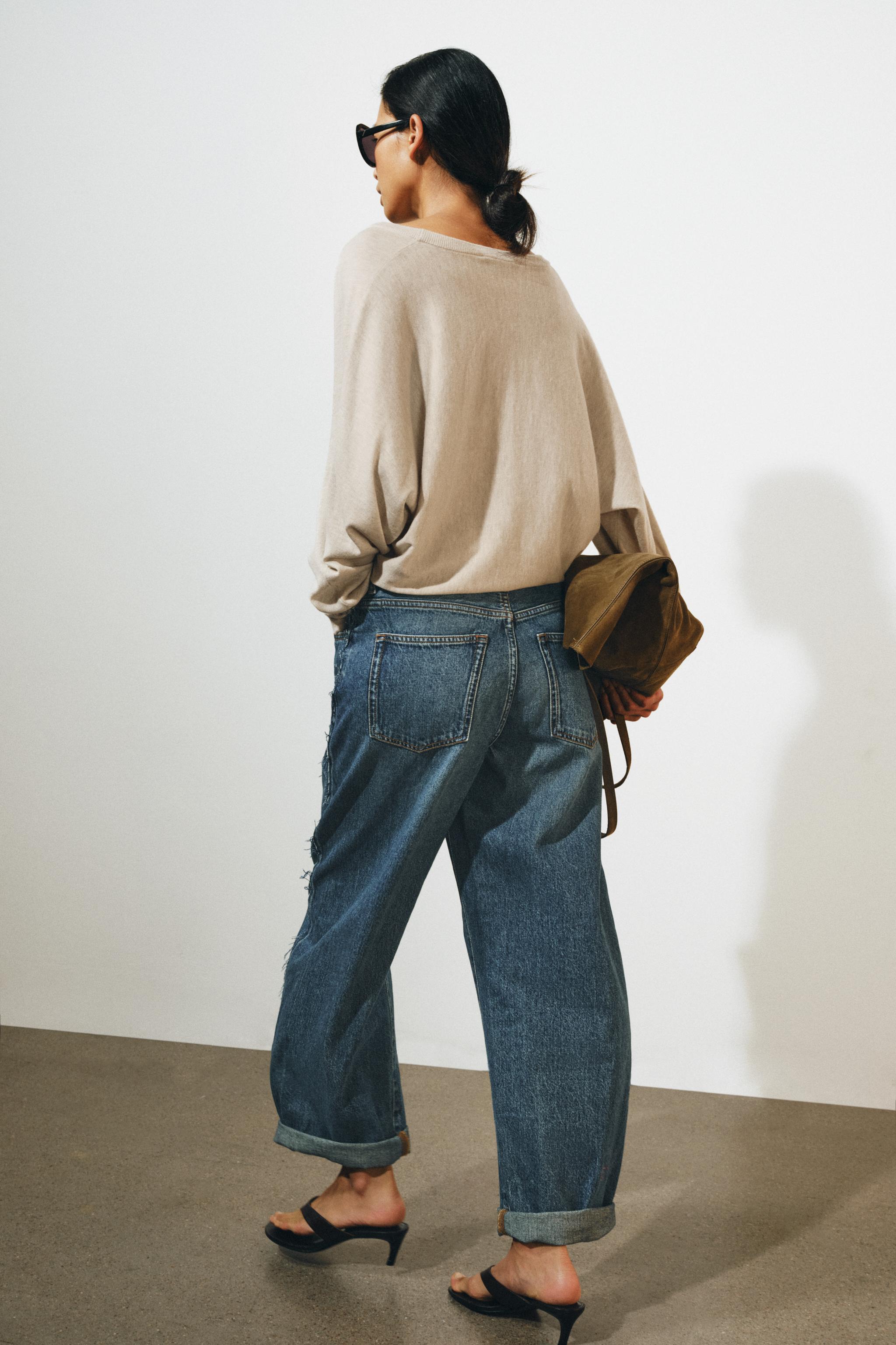 Zara ZW COLLECTION PAÇALI BALON ORTA BEL JEAN görsel 7