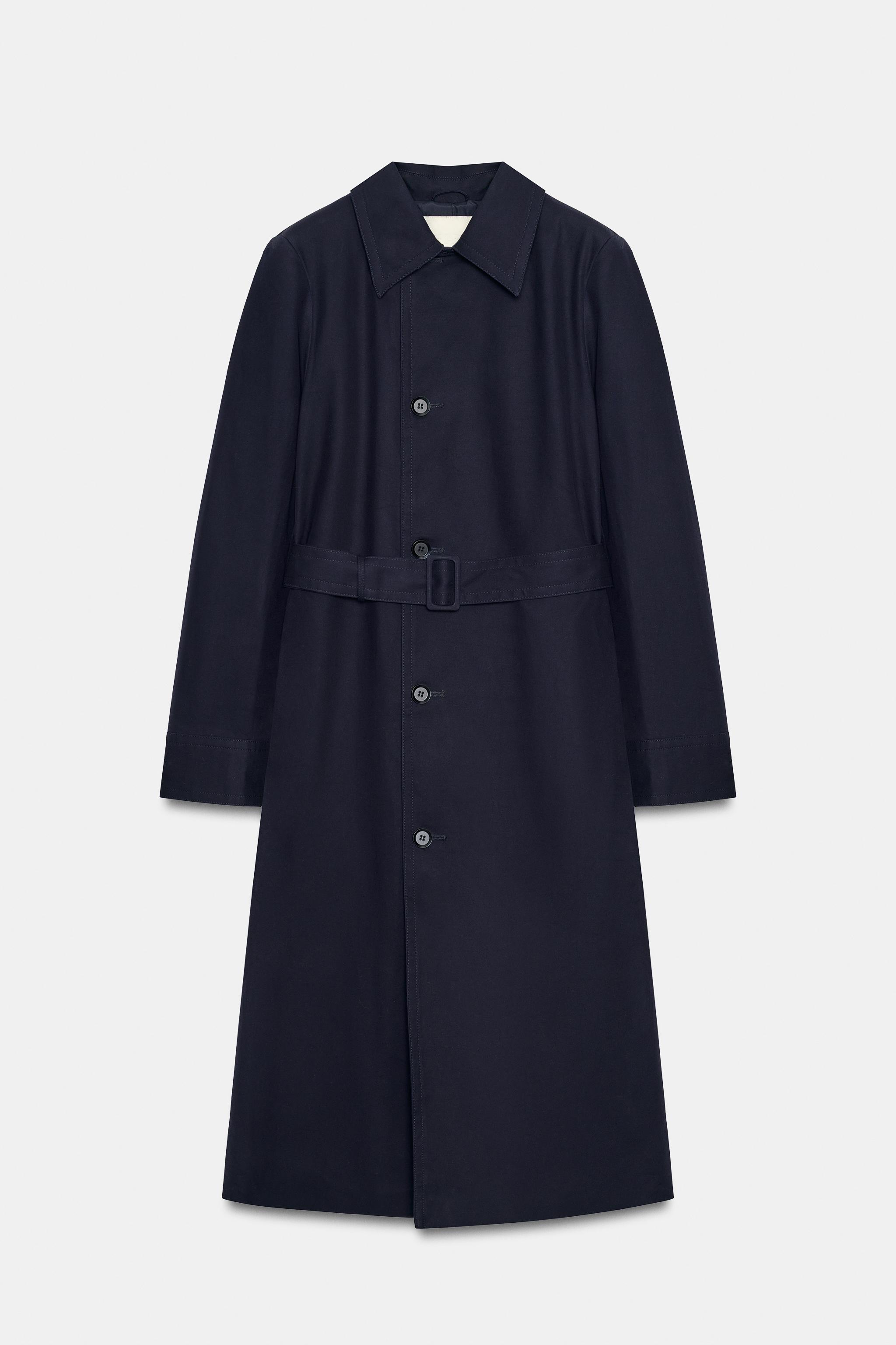 コットン100%トレンチコート - ネイビーブルー | ZARA Japan / 日本