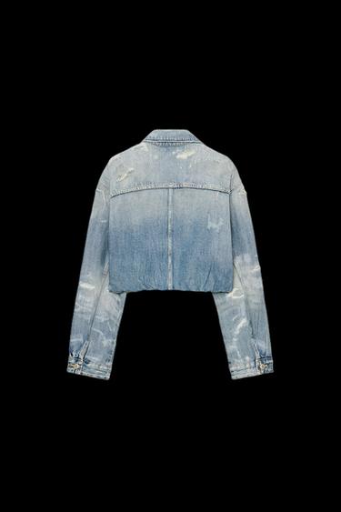 CAZADORA DENIM TRF ROTOS - Azul de Zara