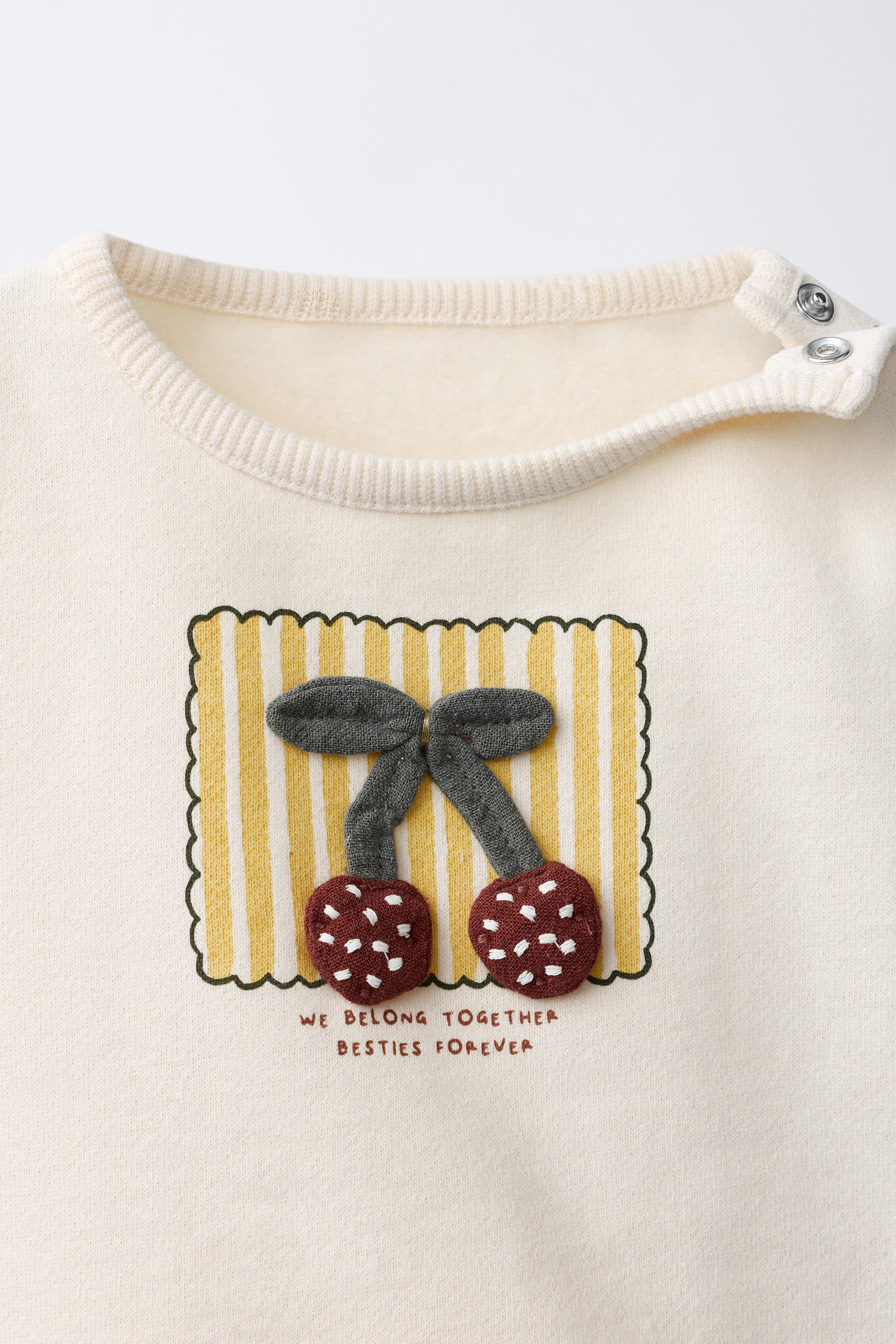 CHERRY APPLIQUÉ SWEATSHIRT