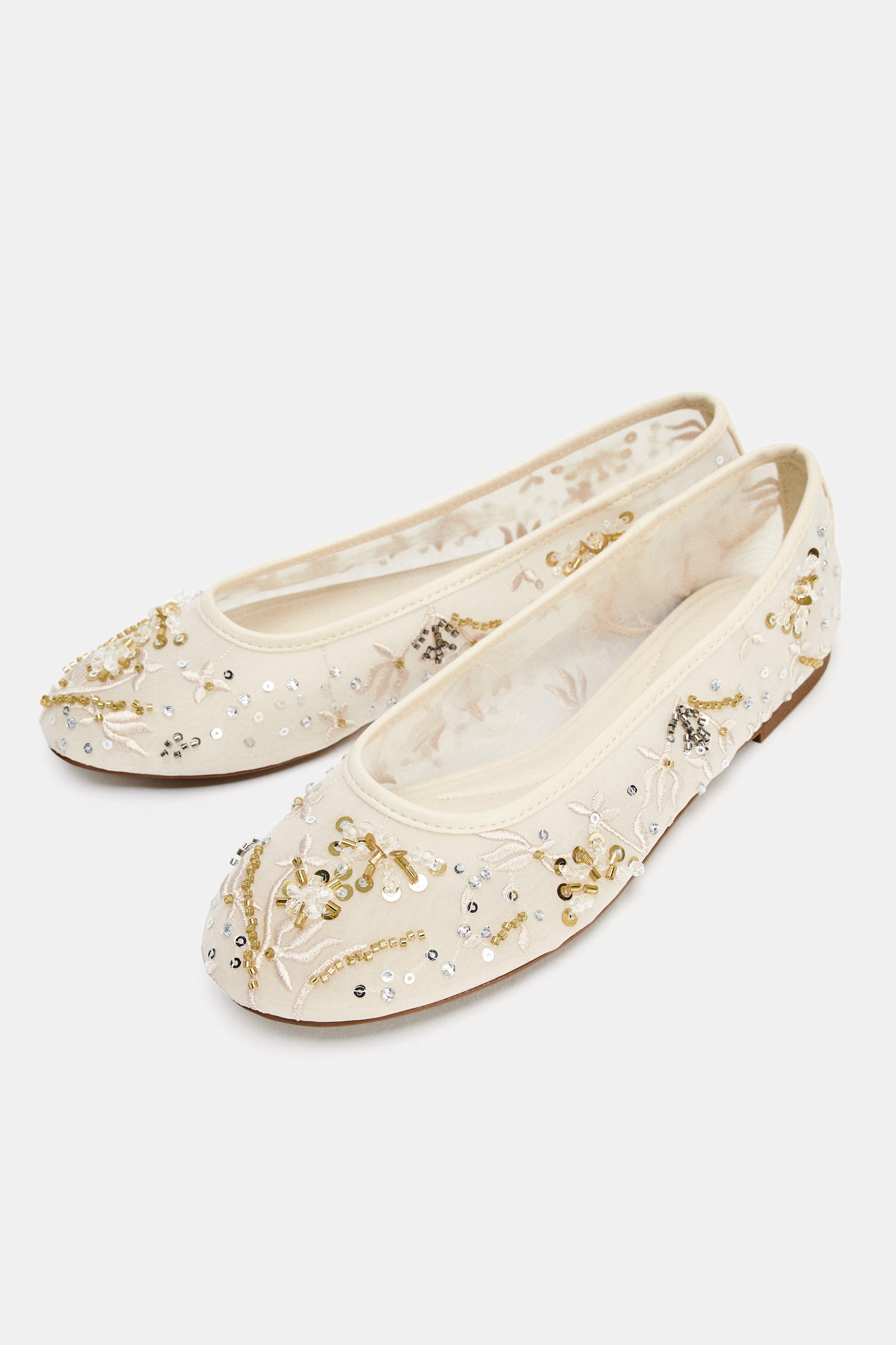 FLAT BALLET FLATS WITH RHINESTONES