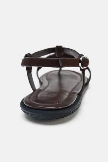 ANIMAL PRINT LEATHER AND SHEEPSKIN SANDALS - Multicoloured by Zara - Image 5