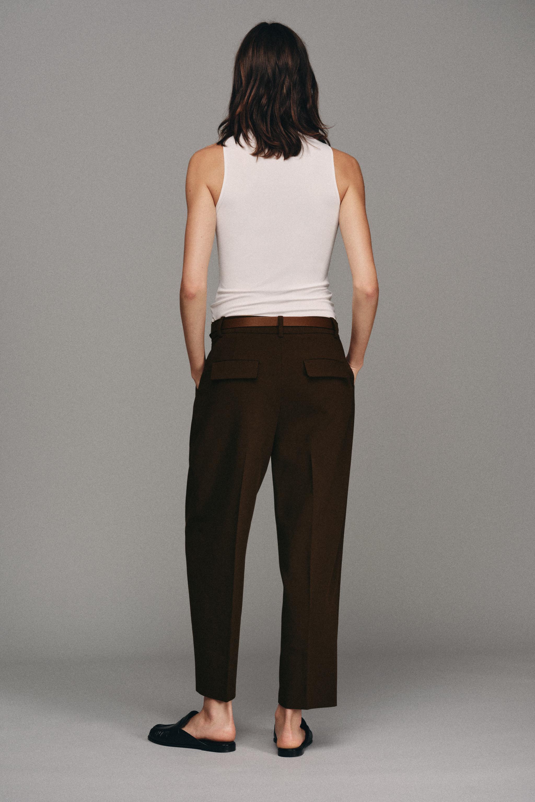 Zara Kemerli Crop Pantolon görsel 4
