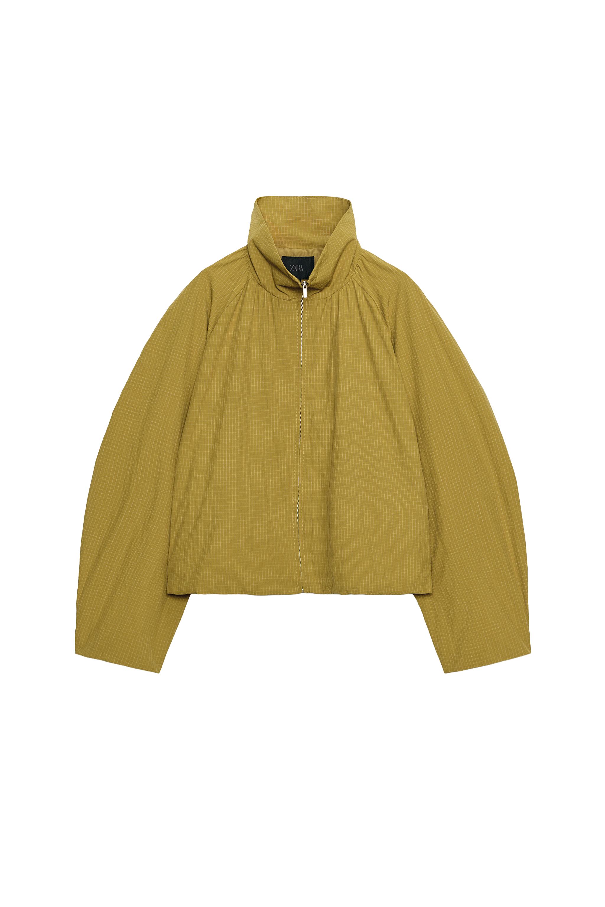 テクニカルファブリック ギャザー ジャケット - マスタード | ZARA