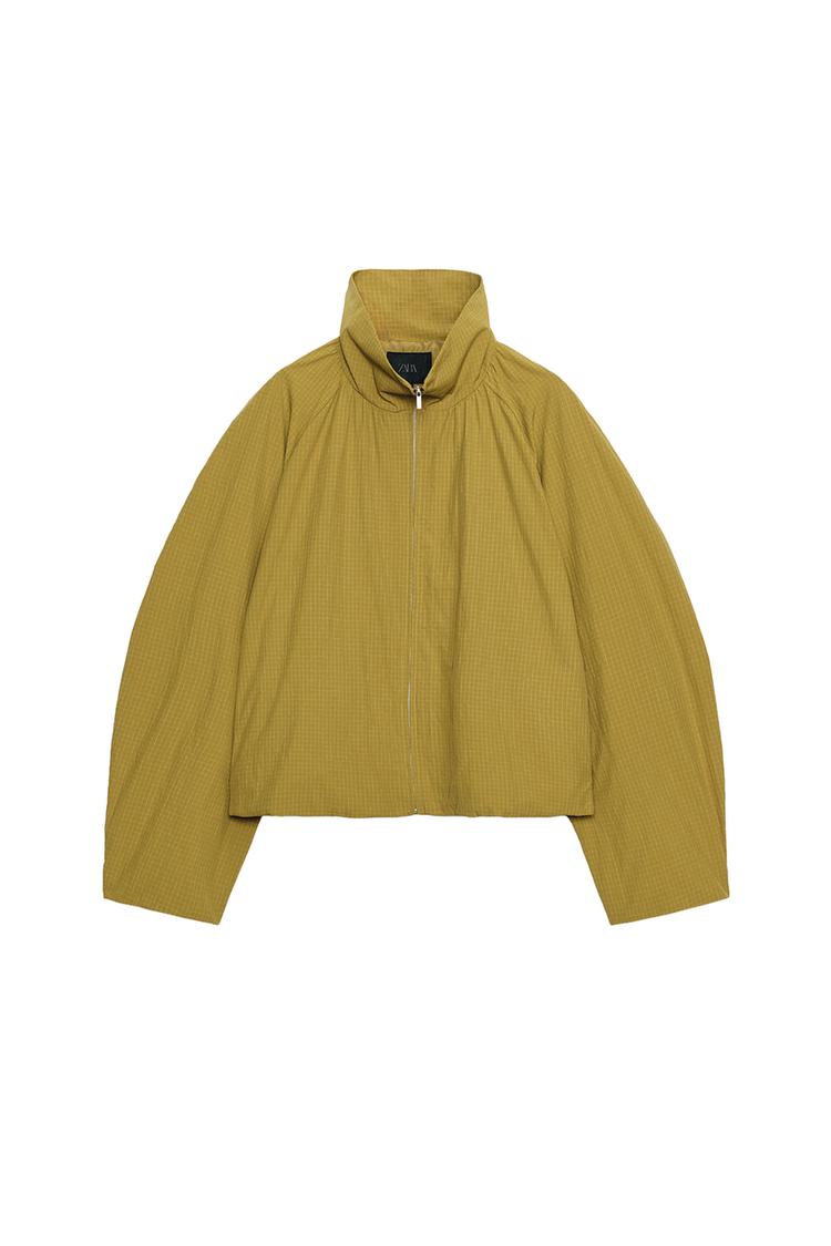 TECHNICAL FABRIC GATHERED JACKET
