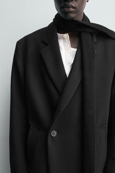 MANTEAU À BOUTONNAGE CROISÉ COUPE DÉCONTRACTÉE - Noir de Zara - Image 5