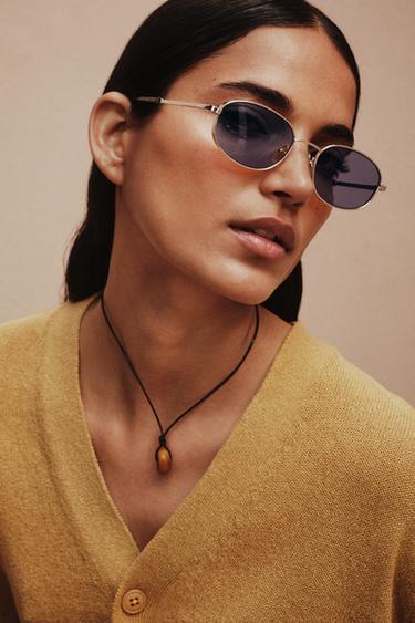 METAL SUNGLASSES - Golden by Zara