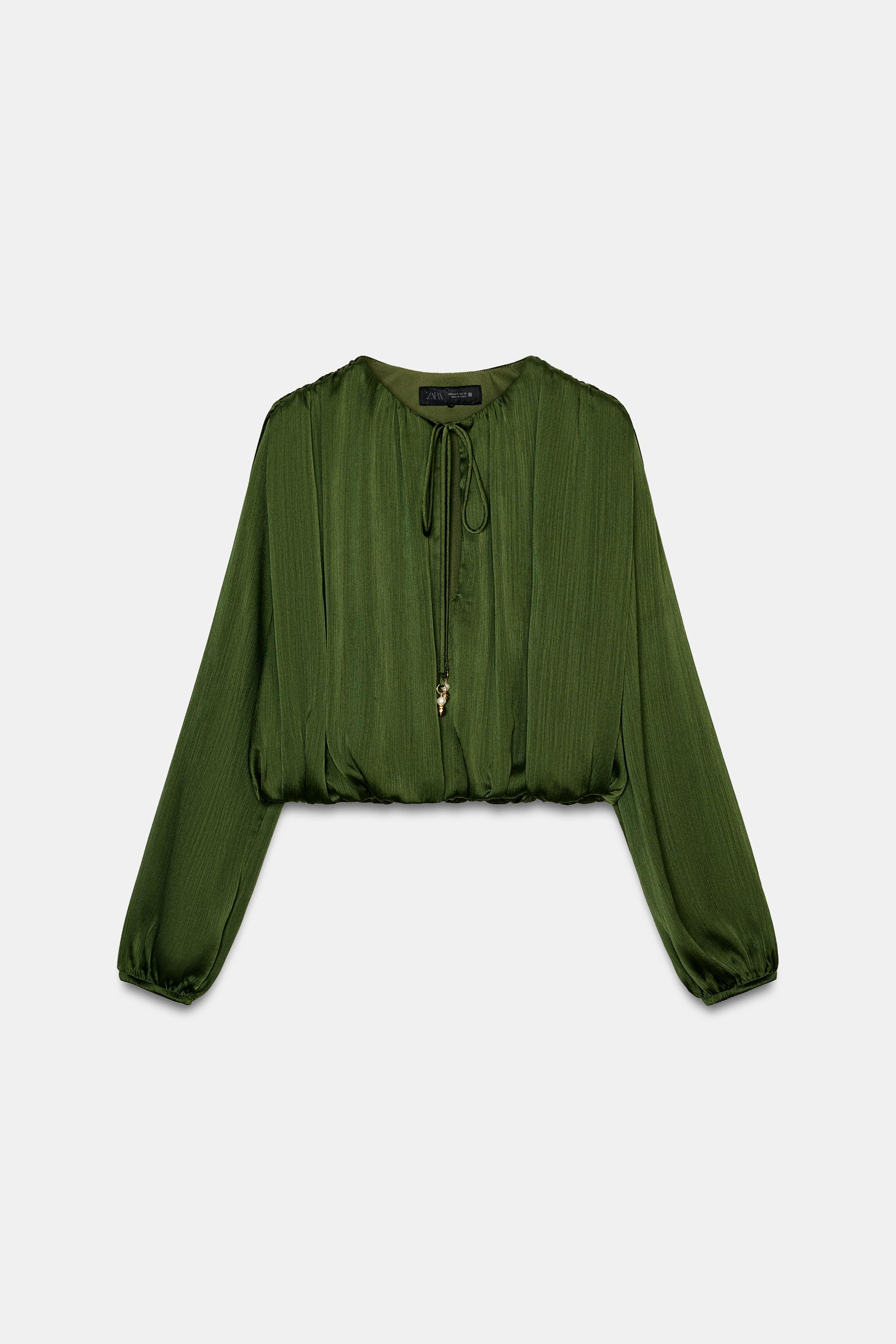 SATIN EFFECT BALLOON BLOUSE