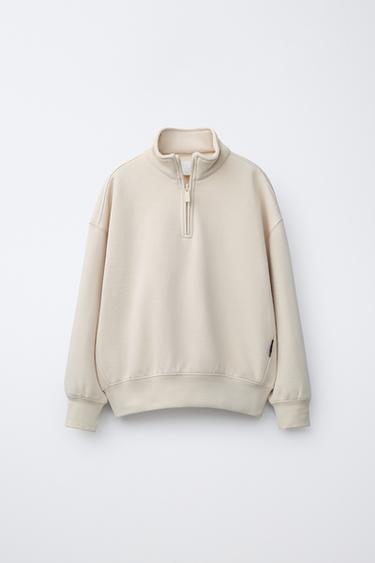 SWEAT BASIQUE ÉTIQUETTE - Écru de Zara