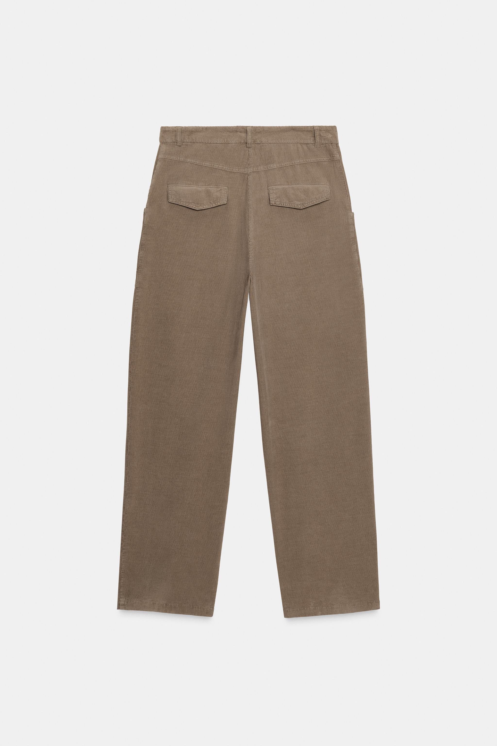 STRAIGHT CORDUROY PANTS WITH POCKETS ZW COLLECTION