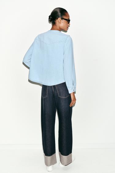 CHEMISE Z1975 EN DENIM AVEC NŒUD - Bleu clair de Zara - Image 4