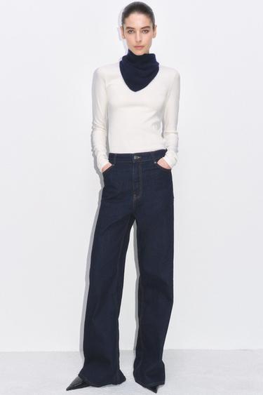 ZW COLLECTION WIDE-LEG HIGH-WAIST JEANS - Blue by Zara