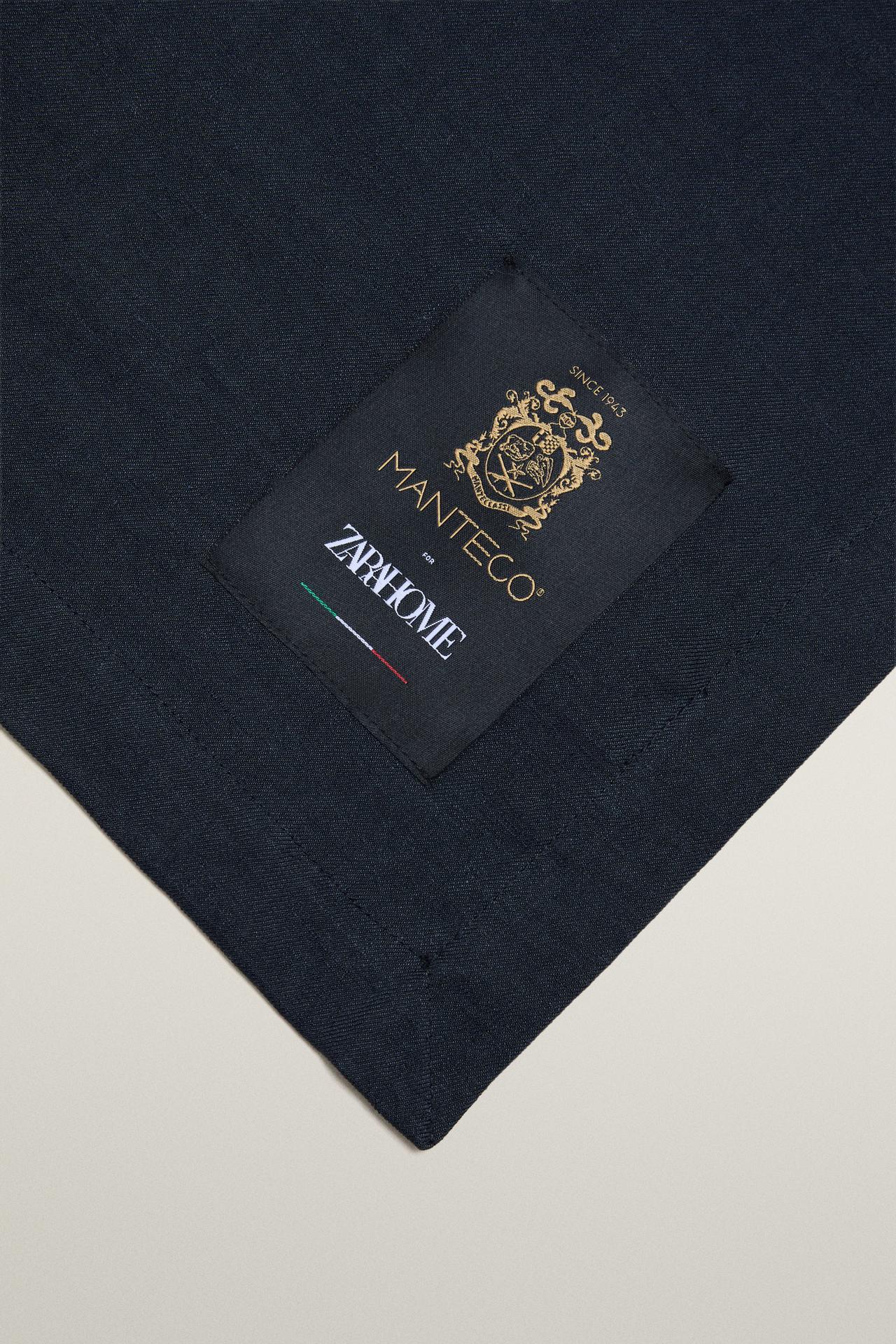 MANTECO LINEN BLANKET — Blue