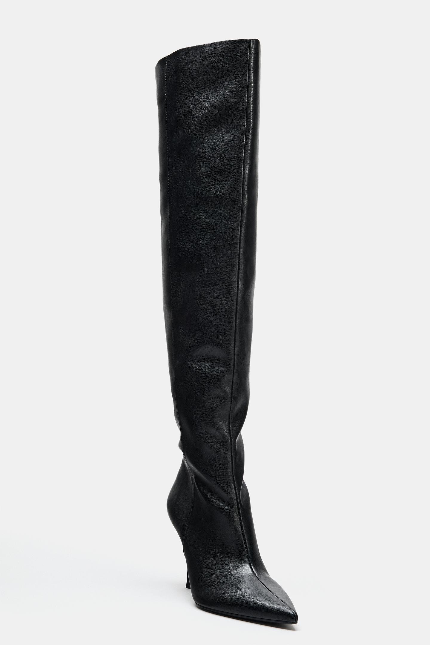 Женские ботинки Zara Ruched Heeled, цвет: Чёрный — фото 6