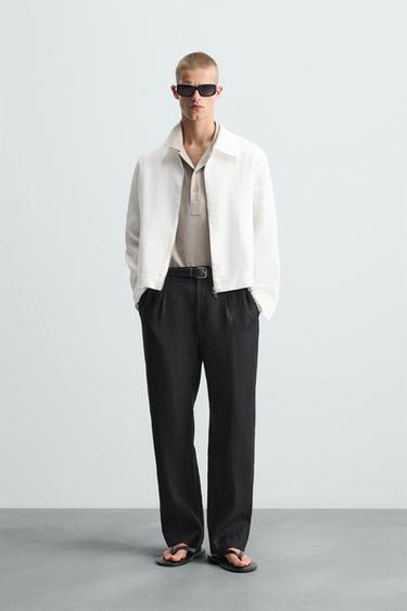 100% LINEN JACKET - White by Zara - Image 0