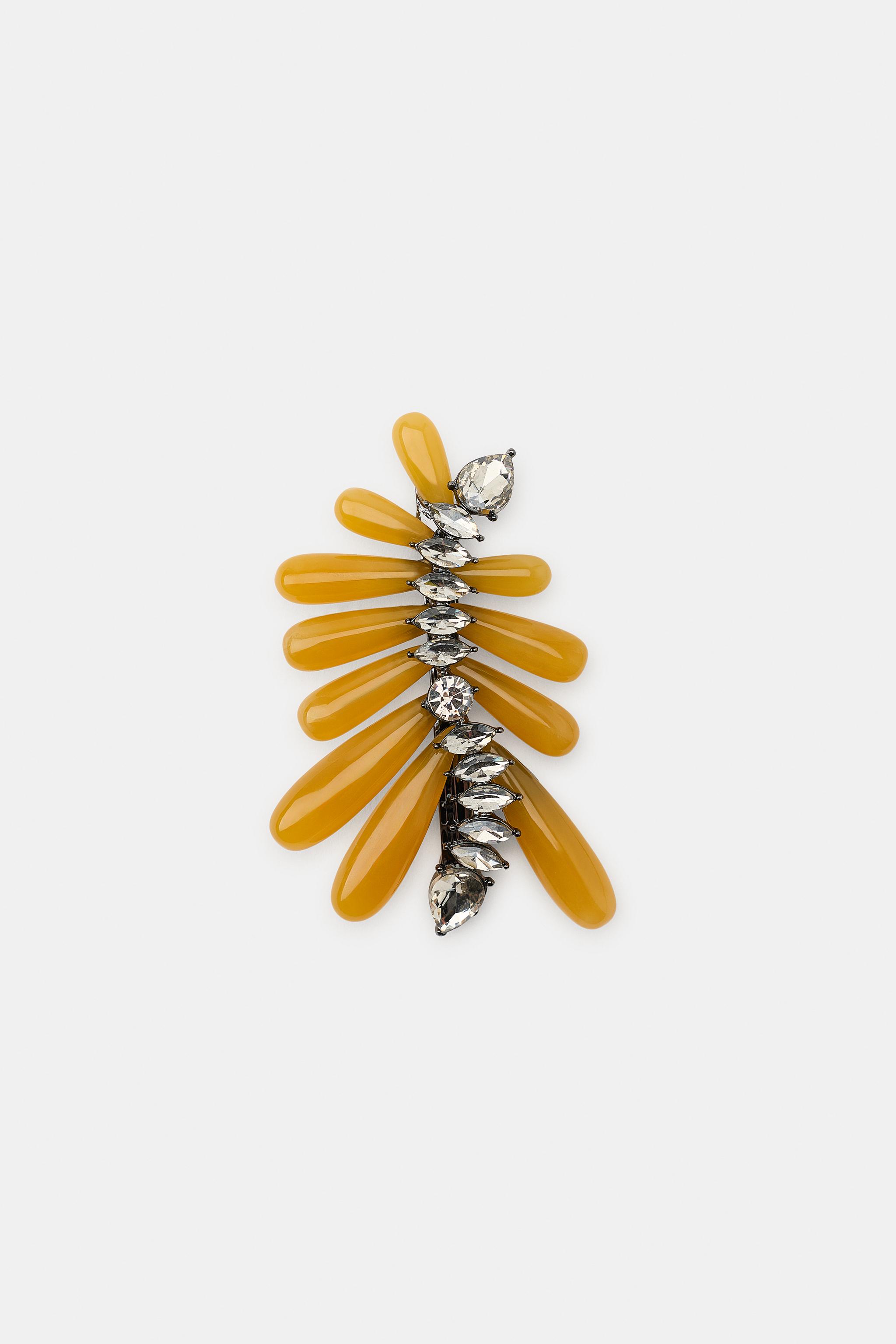 RESIN JEWEL BROOCH — Yellow