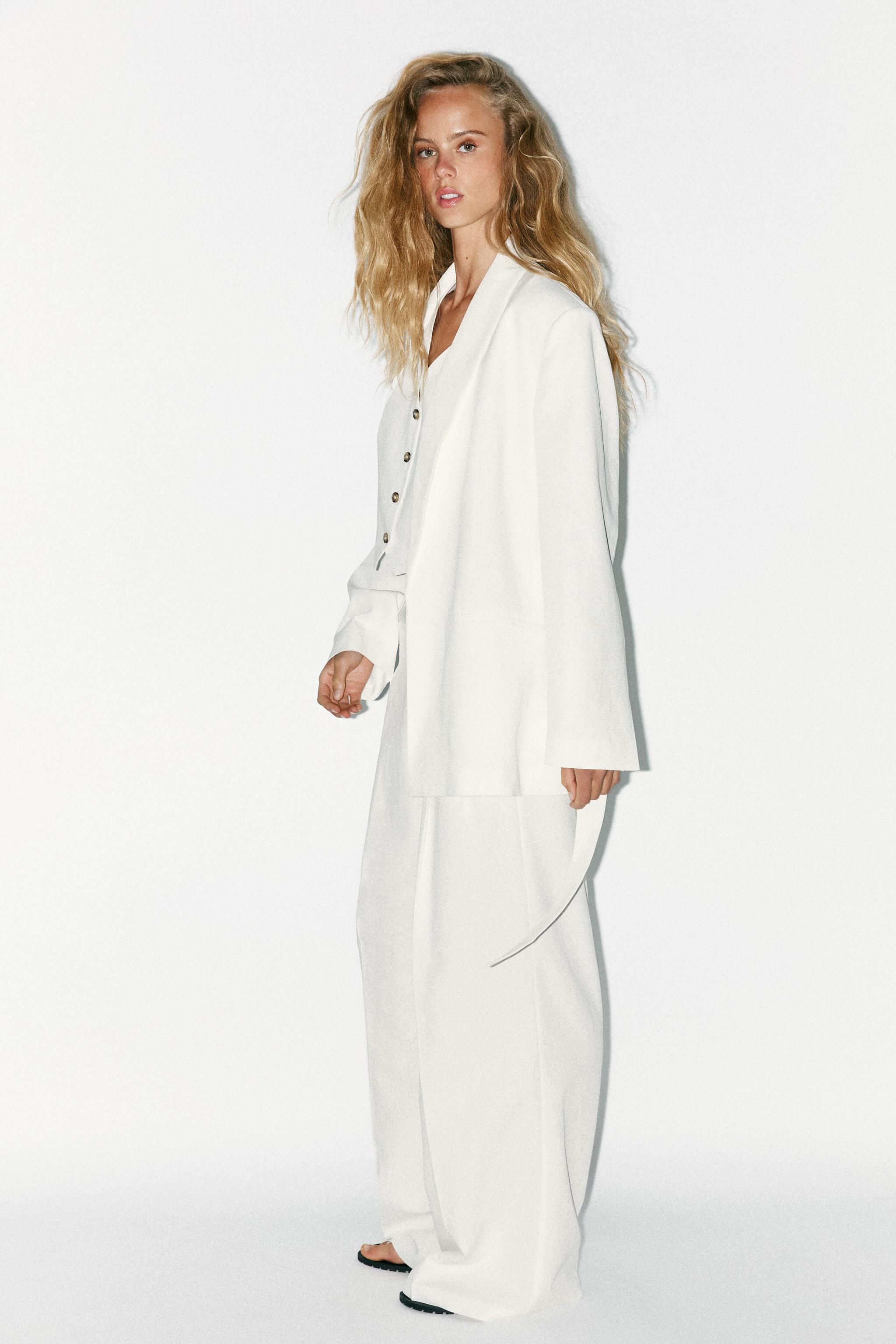 ZARA - ZARA ベルト付き オーバーサイズ ベスト M エクリュ