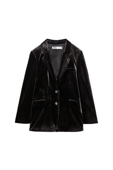 STRAIGHT VELVET BLAZER