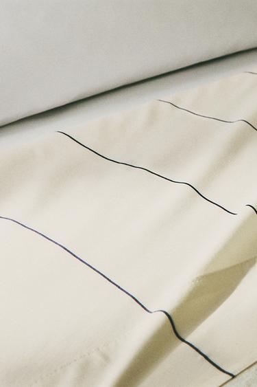 STRIPED FLAT SHEET - Oyster-white by Zara - Image 5