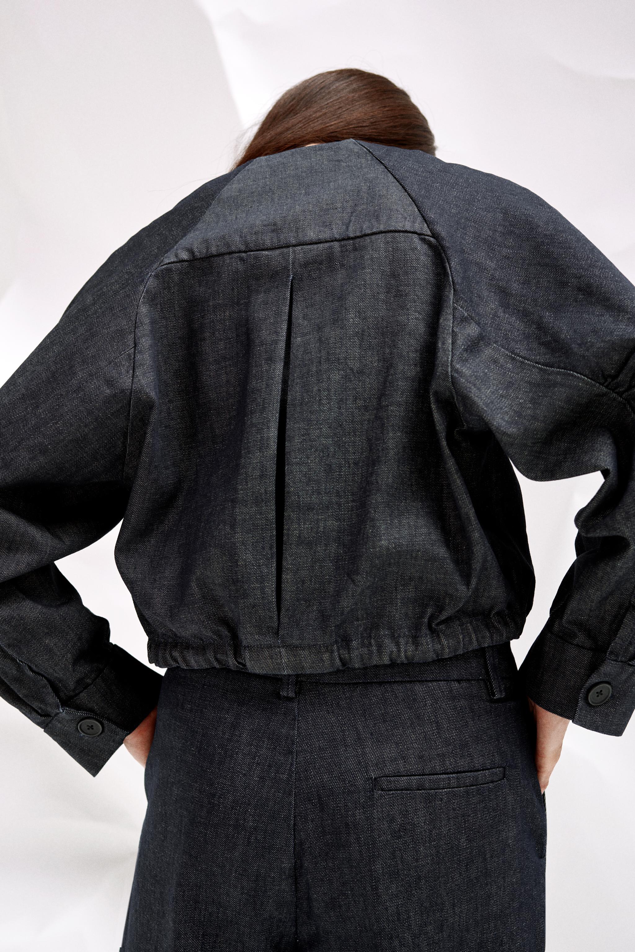 zara デニムボンバージャケット DENIM BOMBER JACKET - Mid-blue | ZARA United States