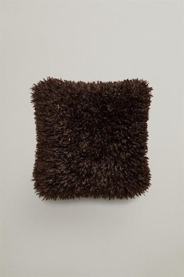 FUNDA COJÍN PELO ONDA - Marrón de Zara