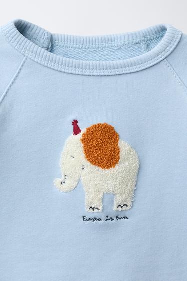 TERRY PATCH SWEATSHIRT - Light blue by Zara - Image 2