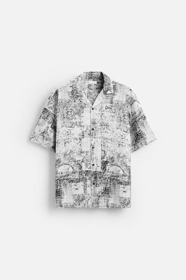 ABSTRACT PRINT SHIRT - Black / White by Zara - Image 5