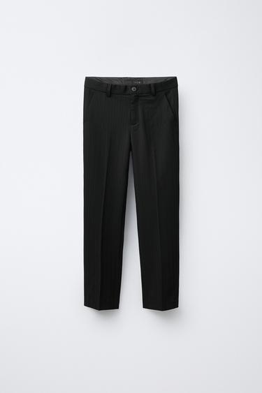 PINSTRIPED TROUSERS - Black by Zara - Image 0