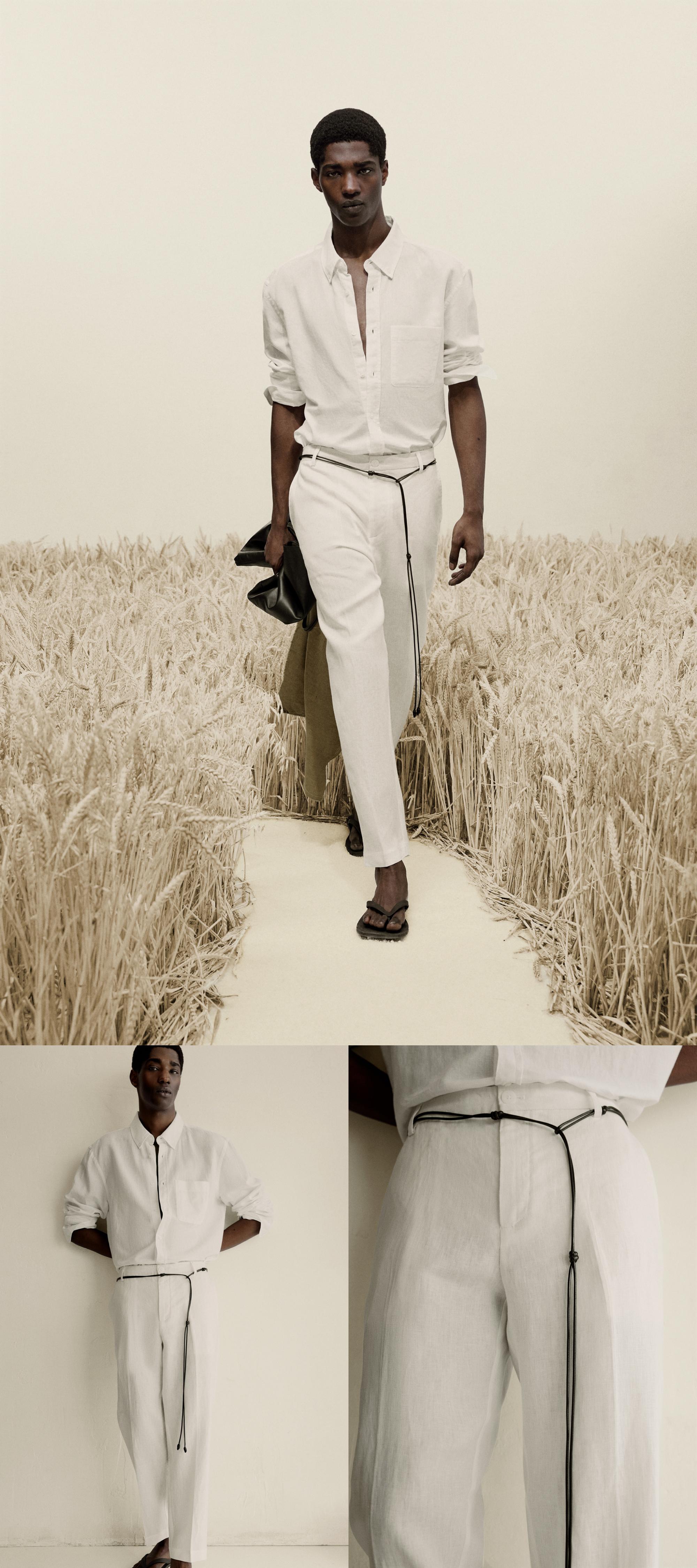 パンツ (ホワイト・白) | メンズ | ZARA 日本