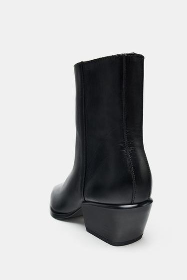 BOTTINES LARGES EN CUIR - Noir de Zara - Image 5