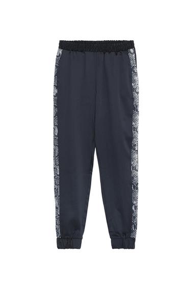JOGGING PANTS WITH SNAKESKIN PRINT STRIPE
