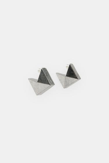 BOUCLES D'OREILLES ANNEAUX FORMES GÉOMÉTRIQUES - Argent de Zara - Image 1