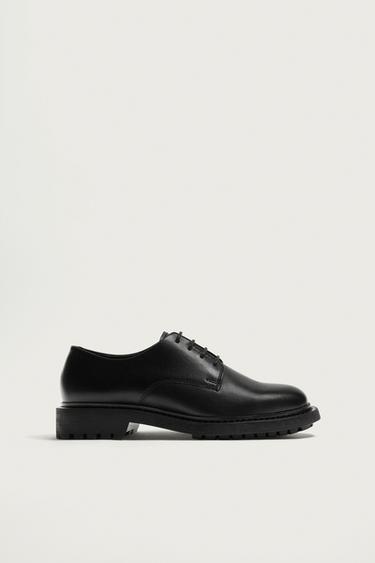 LEATHER TRACK SHOES - Black by Zara