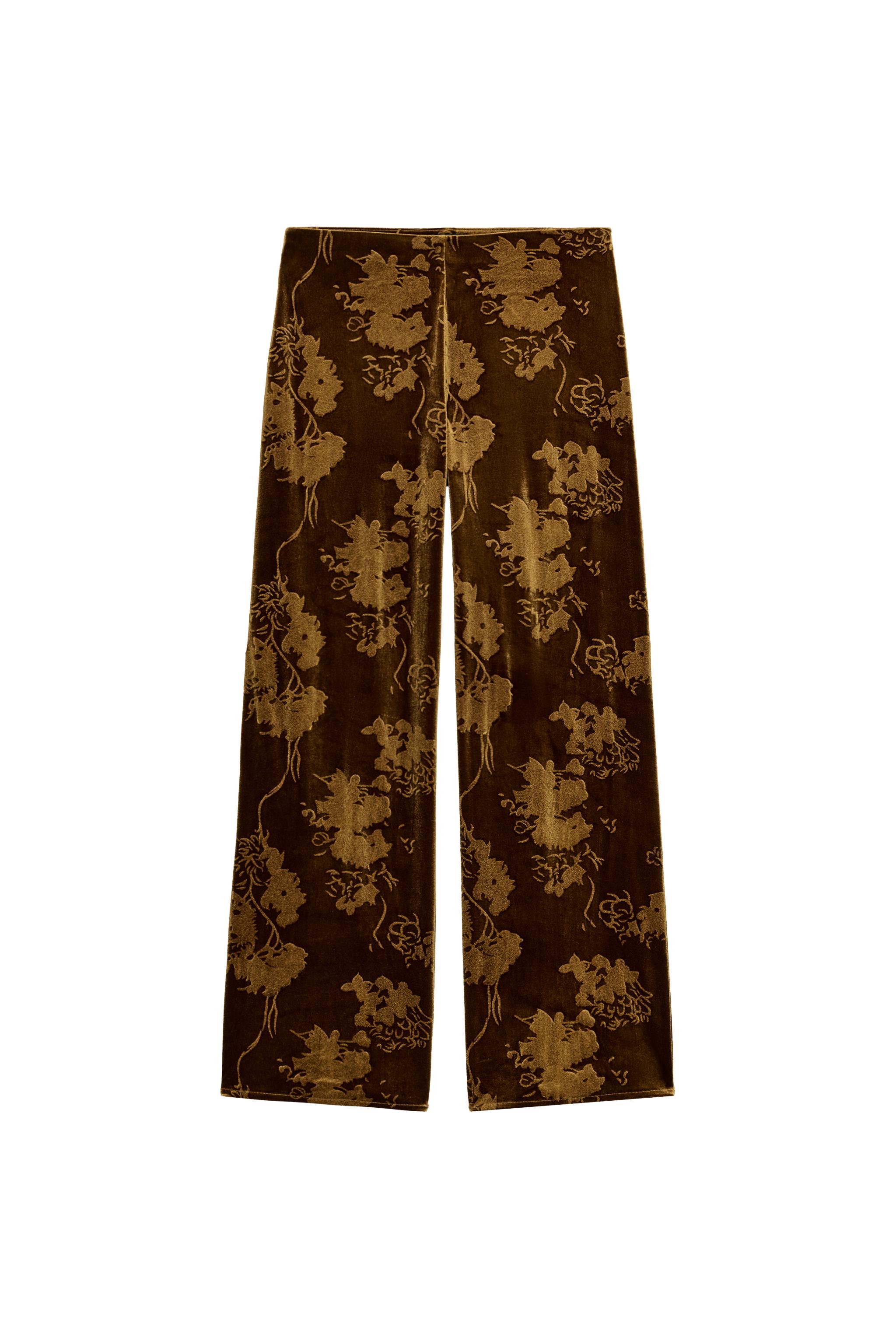 PANTALON EN VELOURS IMPRIMÉ
