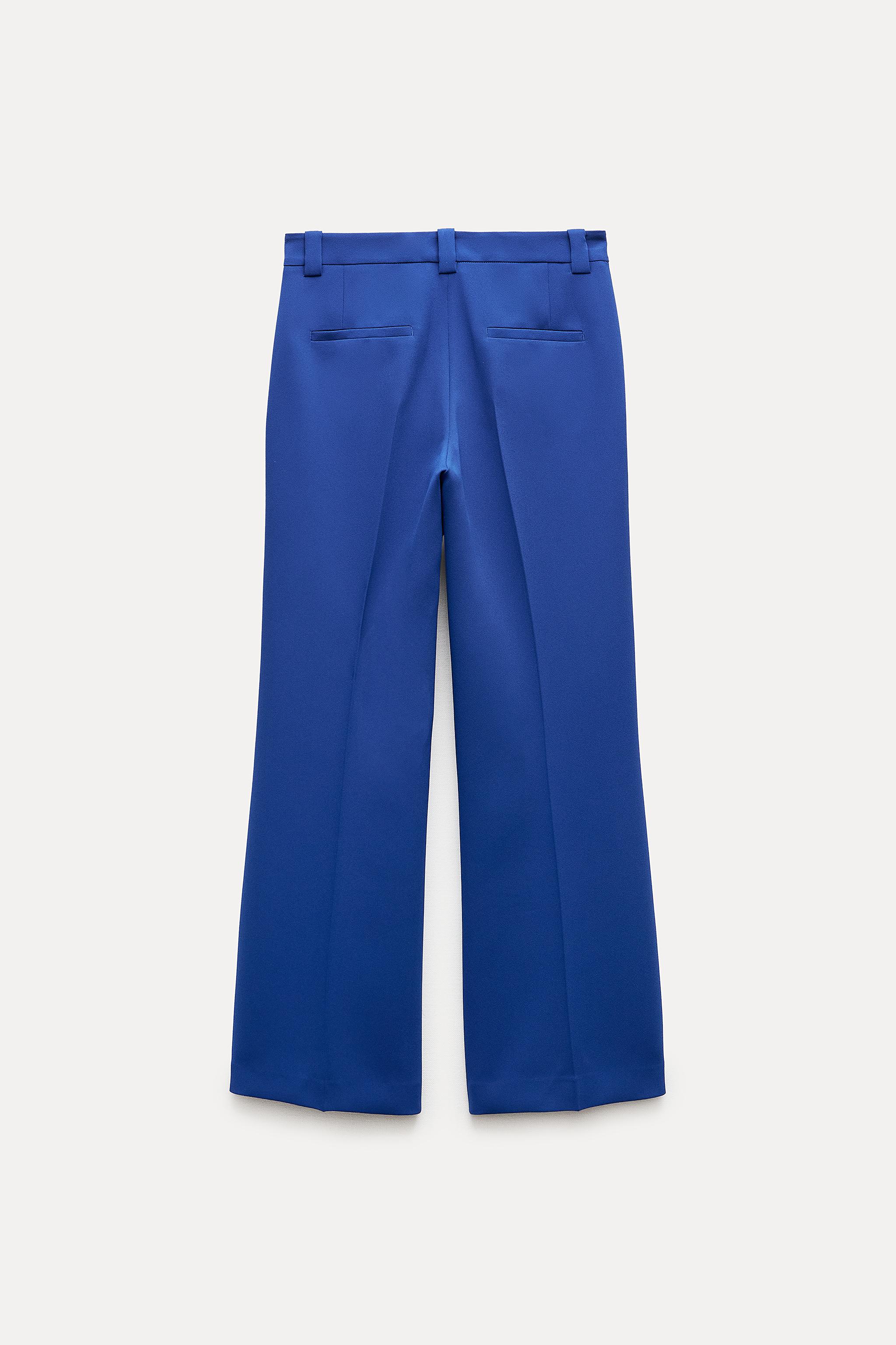 ZARA - WOMAN - GOLD-TONED BUTTON TROUSERS  Clothes, Blue trousers outfit,  Pants for women