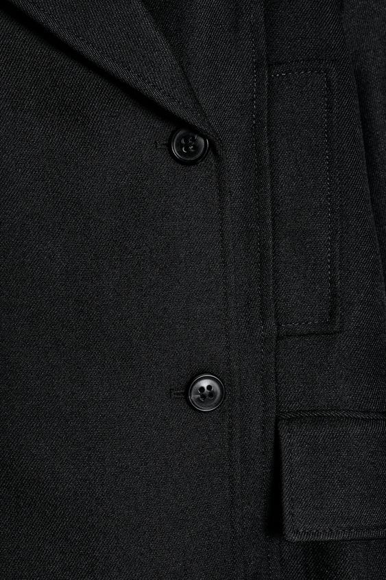 ZW COLLECTION 100% WOOL COAT - Black by Zara - Image 6