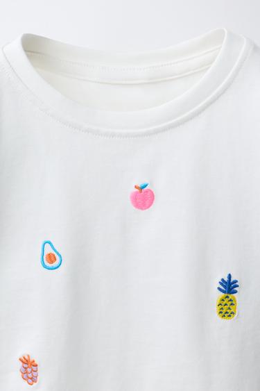 T-SHIRT BRODÉ - Blanc de Zara - Image 2