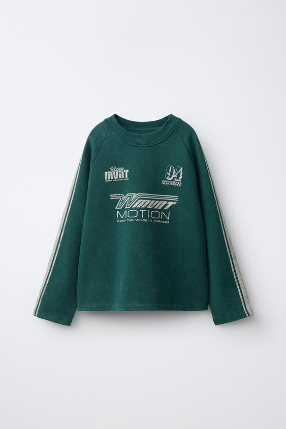SWEAT À IMPRIMÉ INSCRIPTION - Vert de Zara - Image 0