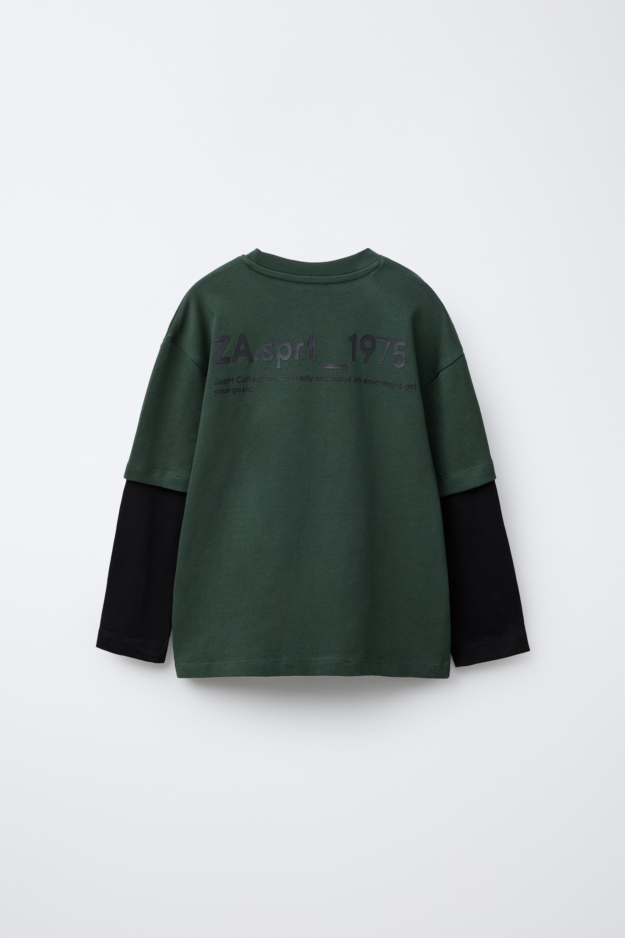 ★ドイツ発*ZARA*新作*ダブルテクスチャー長袖Tシャツ/D-GREEN★ 05048756500-e2.jpg?ts=