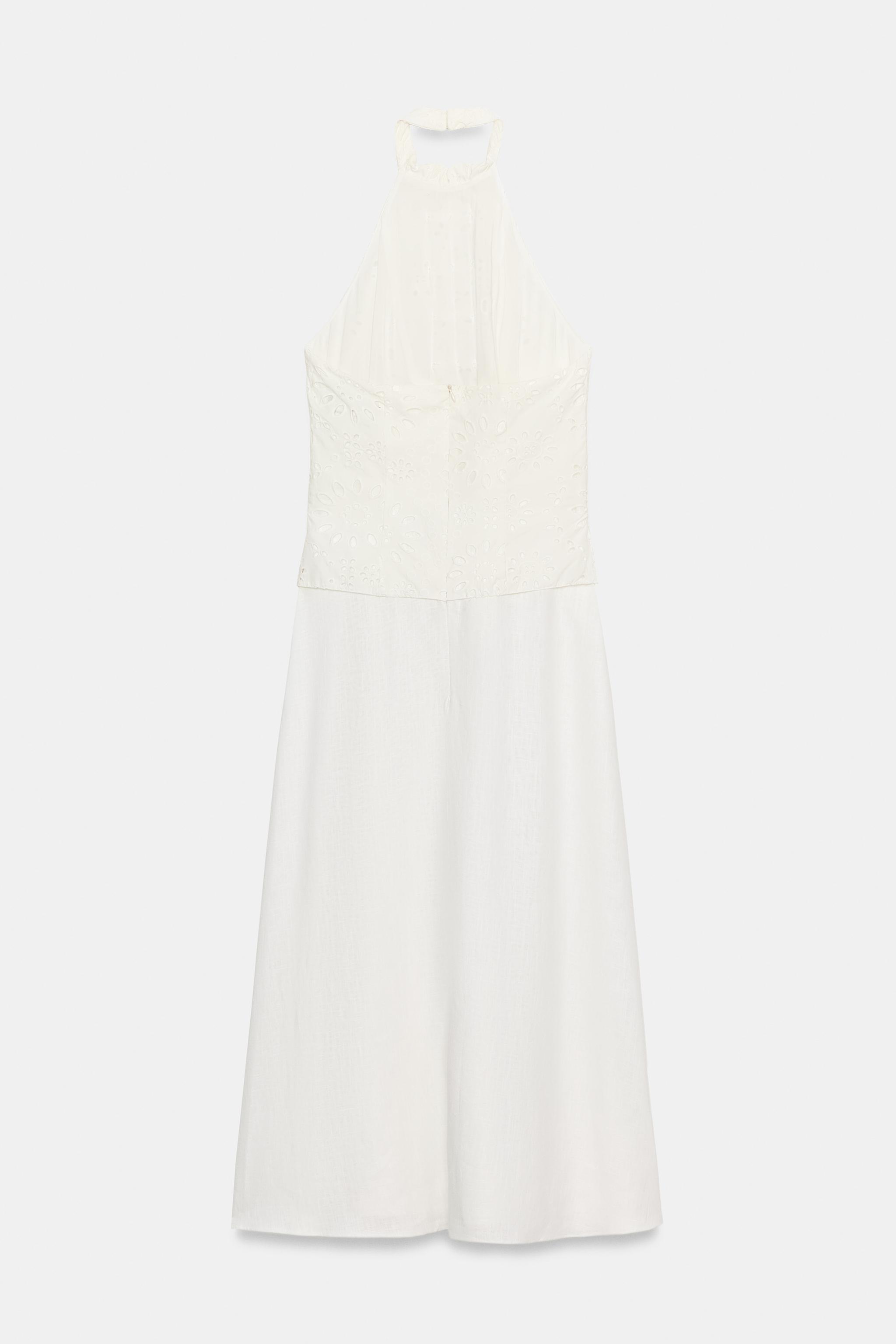 COMBINED OPENWORK EMBROIDERED DRESS
