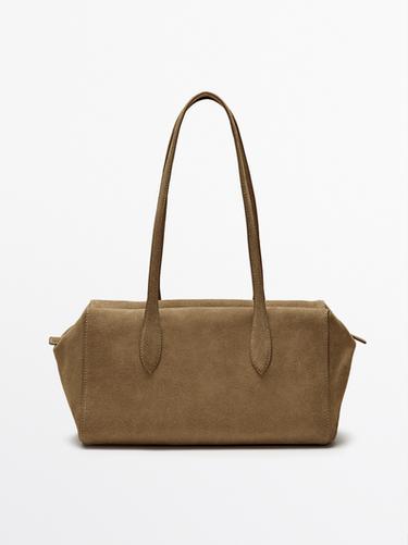 Bolso satchel piel serraje - Arena de Zara