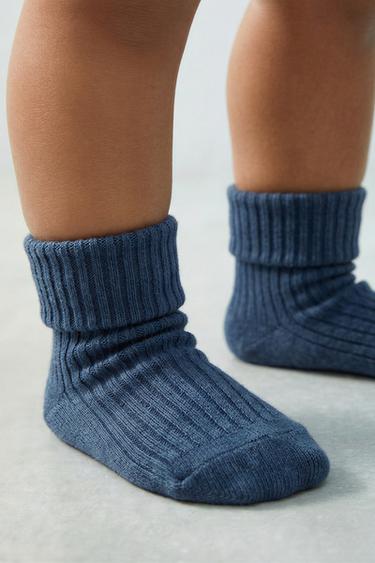 НАБОР ИЗ ЧЕТЫРЕХ ПАР РАЗНОЦВЕТНЫХ НОСКОВ — СИНИЙ С МЕЛАНЖЕВЫМ ЭФФЕКТОМ от Zara