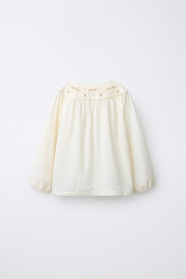 2-6 ANS/ PYJAMA FLEURS BRODÉES - Écru de Zara - Image 2