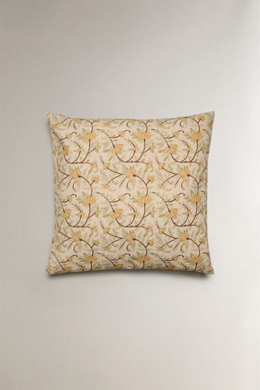 FLORAL CUSHION COVER - Yellow by Zara - Image 3