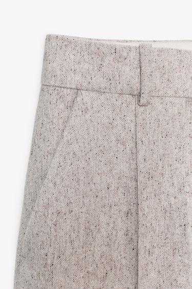STRUCTURED WIDE LEG TROUSERS ZW COLLECTION - Beige by Zara - Image 6