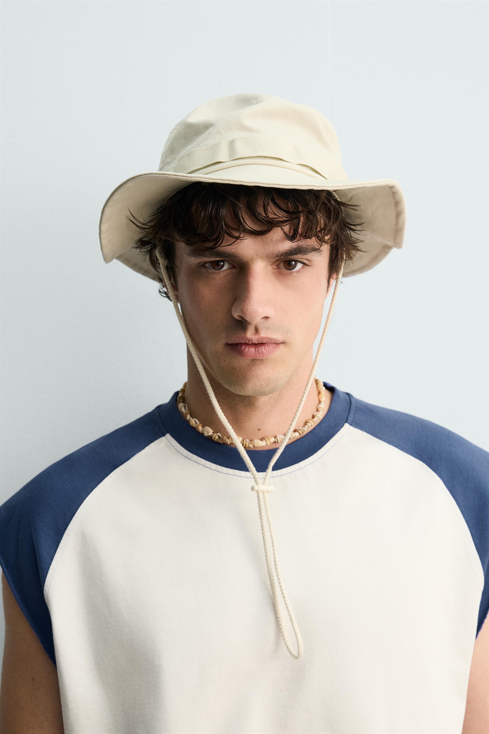 WIDE BRIM BUCKET HAT — Ecru (alternate view)