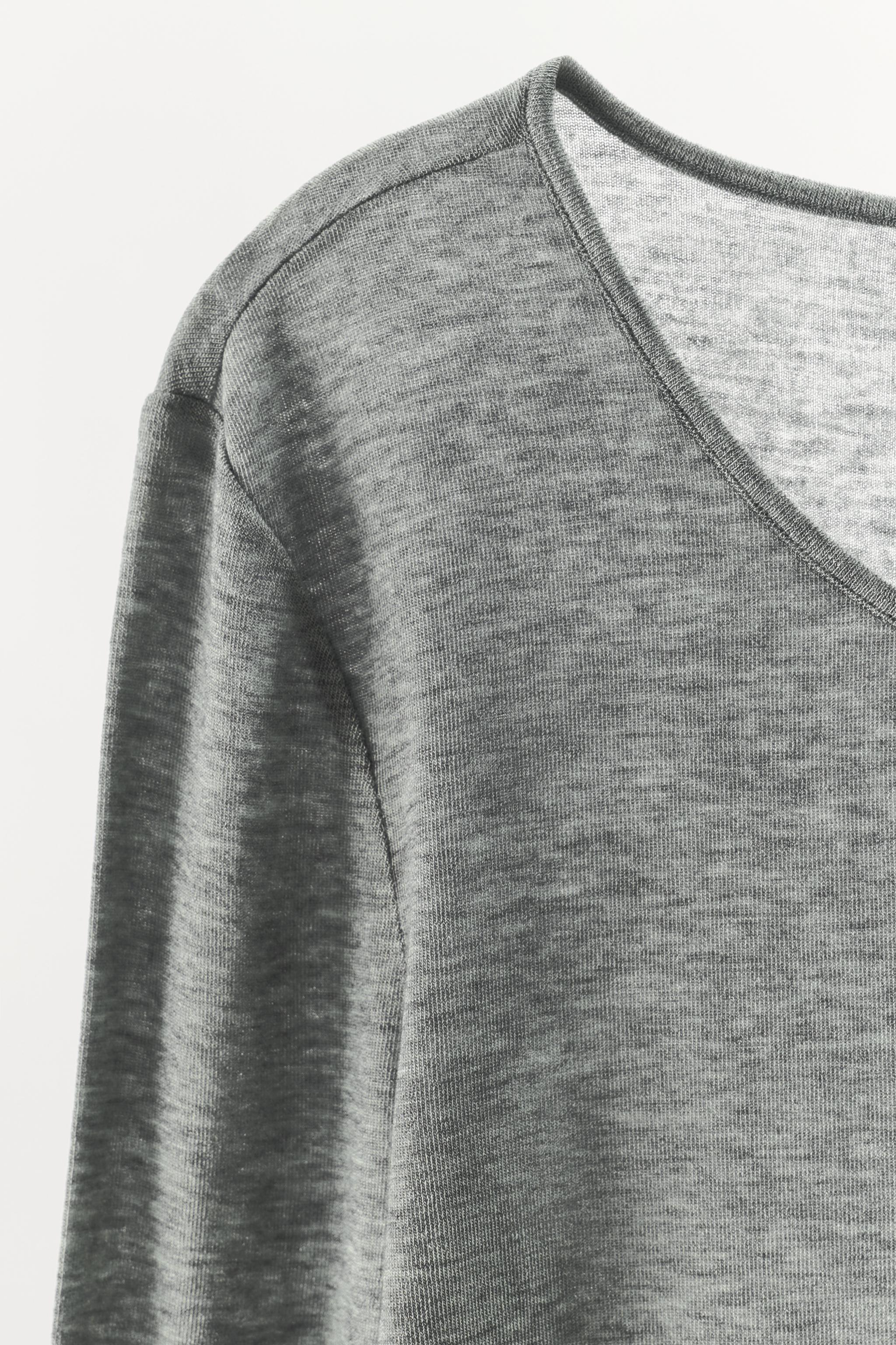 PLAIN WOOL-BLEND KNIT T-SHIRT