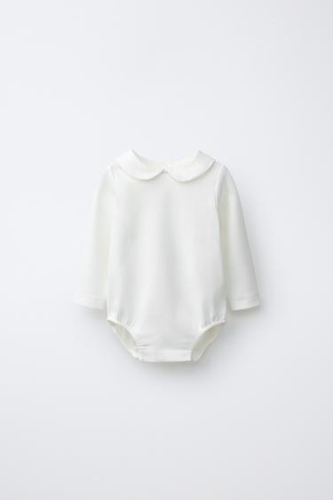 БОДИ СЪС ЗАОБЛЕНА ЯКА - Мръснобял от Zara