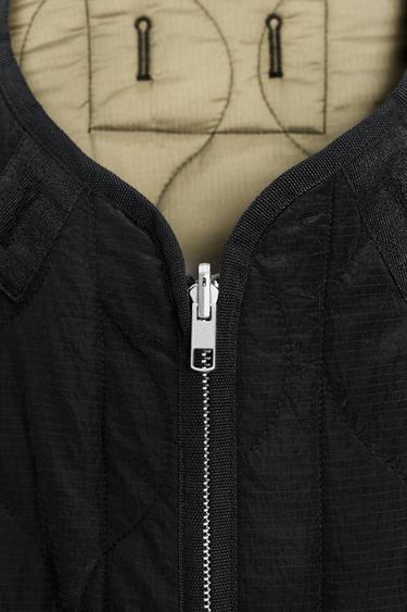 ZW COLLECTION REVERSIBLE QUILTED JACKET - Black / Green by Zara - Image 9